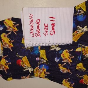 Space Taco Cat Print Dress - Navy Background with Yellow Tacos